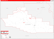 Hot Springs County Wall Map Red Line Style